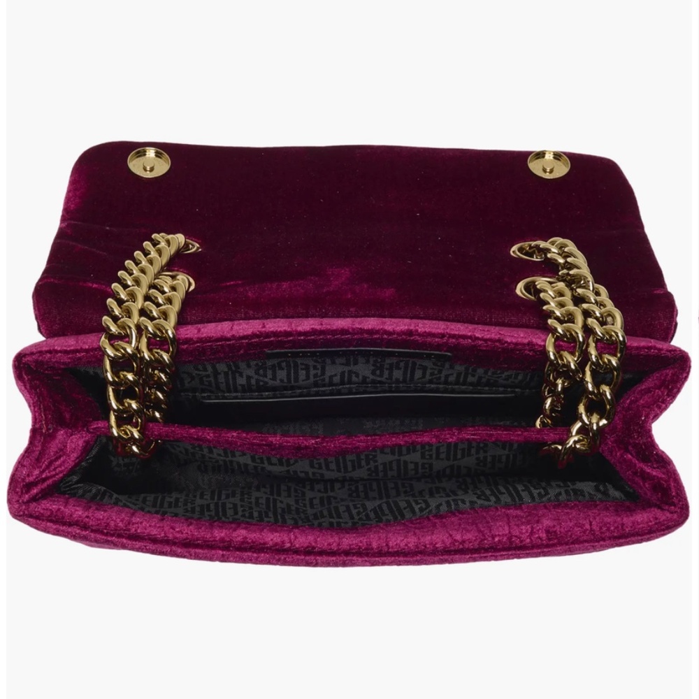 Kurt Geiger London Velvet Brixton Shoulder Bag in Medium Red - Picture 5 of 6